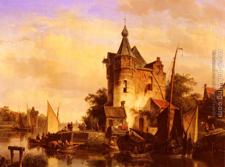 Cornelis Springer : Along The Canal